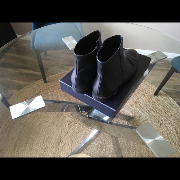 Sz 12/eu45 Prada Saffiano Leather Ankle Boots - Picture 4 of 6